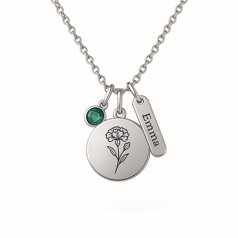 Boost Your Jewelry Brand with Dedicate Women's Gift Necklaces: Custom Birth Month Flower Birthstone & Charm Designs at Low MOQ