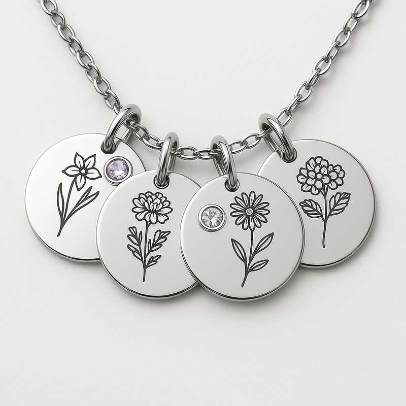 Innovative Craftsmanship: Custom Stainless Steel Birth Month Charm Necklaces - Featured Image