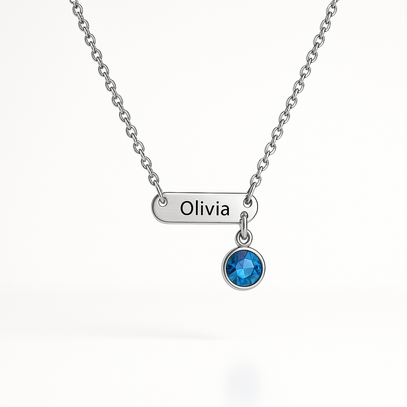 Dedicated Women's Custom Birthstone Necklace: Boost Sales with Personalized Stainless Steel Jewelry for Women