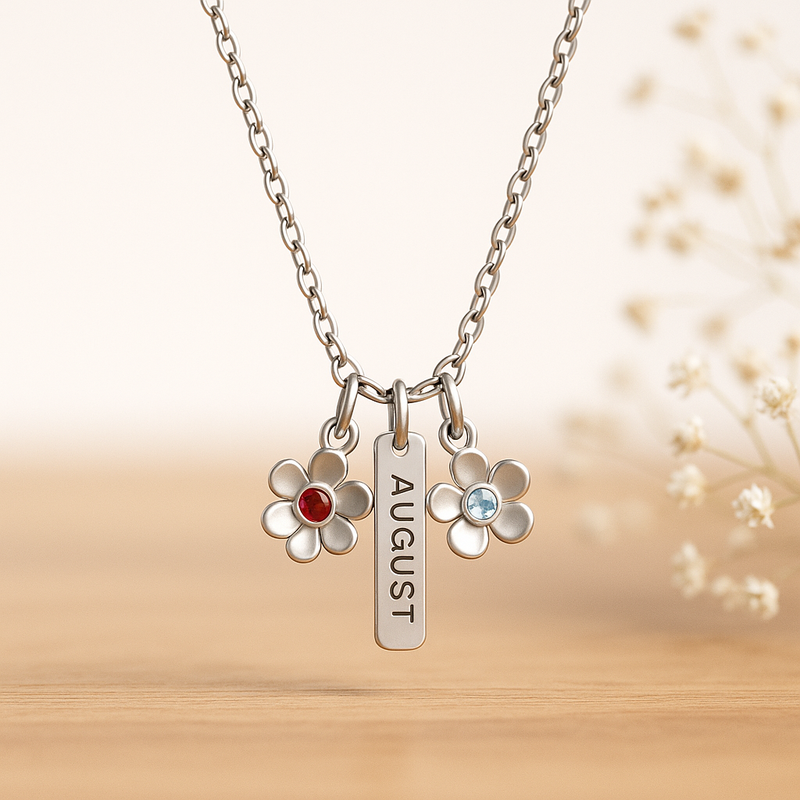 Dedicate Women's Gift Necklace Trends: Custom Birthstone Flower Charms & Personalized Birth Month Jewelry for OEM/ODM Growth