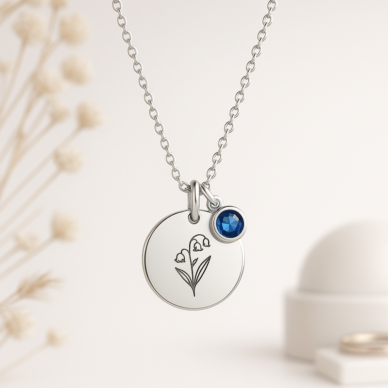 Boost Business Growth with Dedicate Women's Gift Necklace: Custom Birth Month Flower & Birthstone Charm Options for OEM/ODM Success