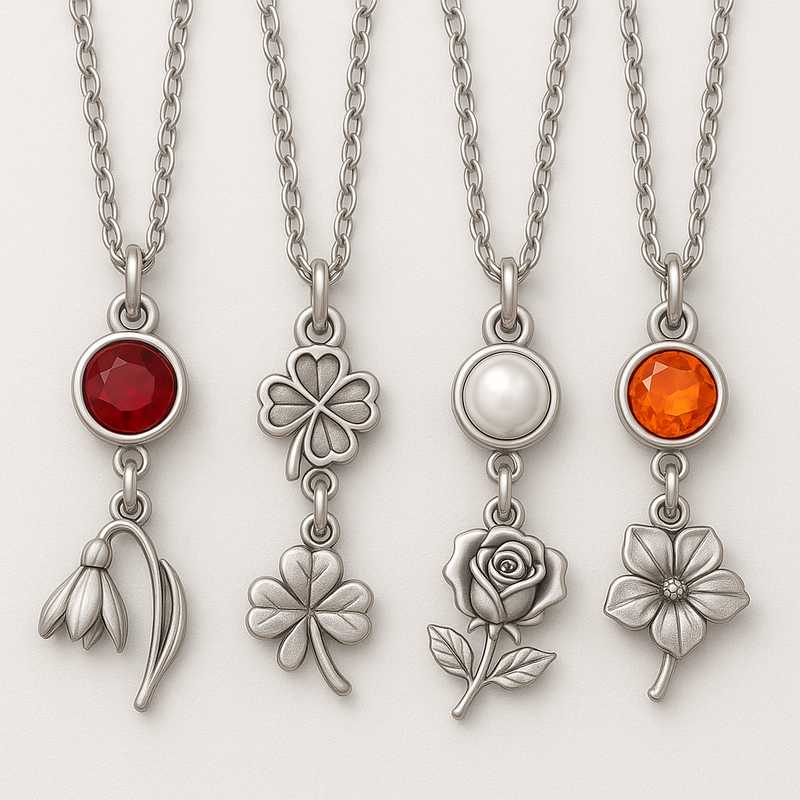 Seasonal Sparkle: Exclusive Birthstone & Flower Charm Necklaces - Featured Image
