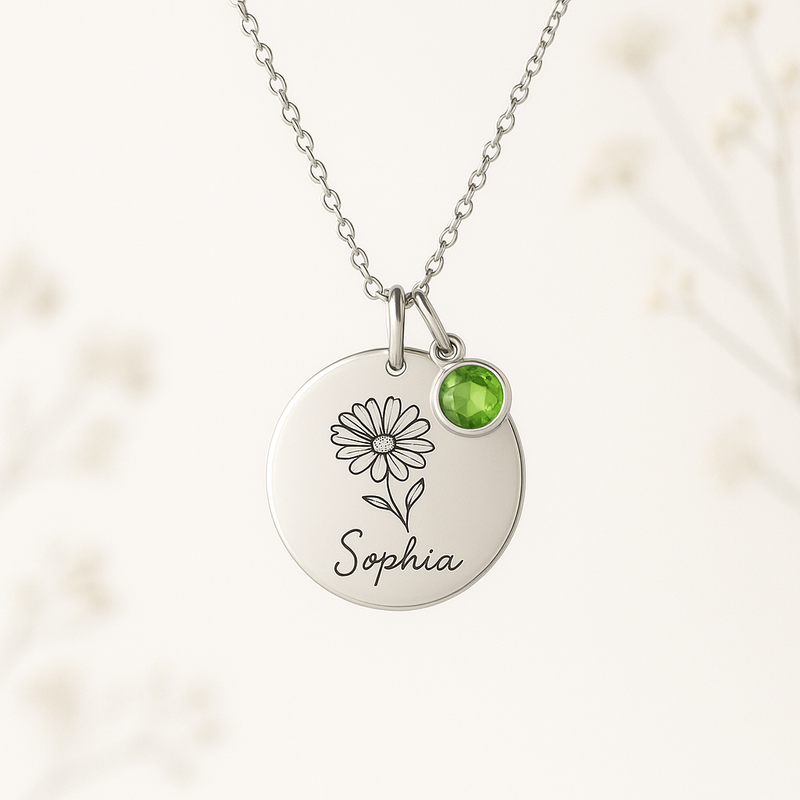 Custom Birth Month Flower Necklace: The Perfect Personalized Women's Birthstone Jewelry for Dedicate Women's Gift Necklaces