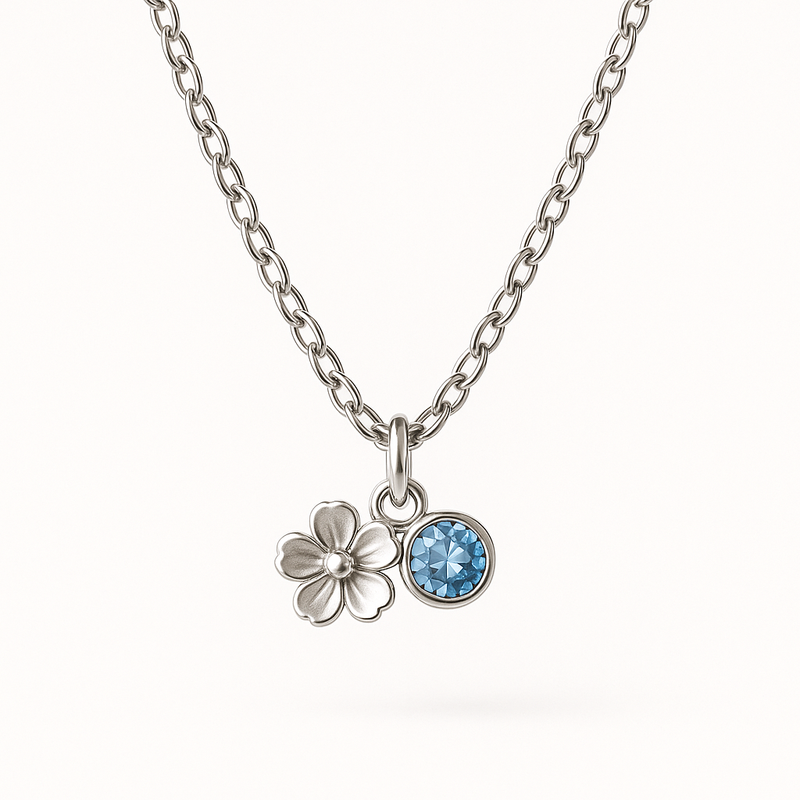 Dedicated Women's Gift Necklace: Boost Sales with Custom Birthstone & Flower Jewelry for OEM/ODM Success