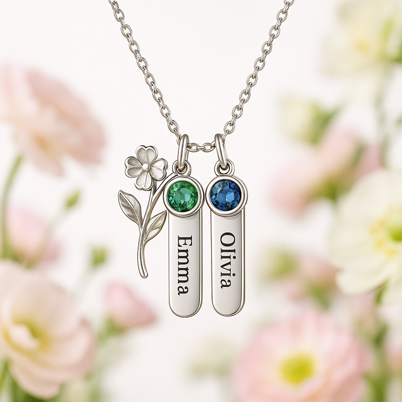 Custom Birthstone Charm Necklace: Boost Your Jewelry Brand with Personalized Women's Gifts & Floral Trends