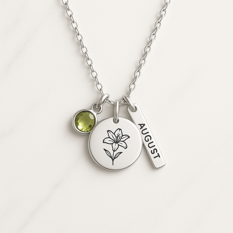 Dedicate Women's Gift Necklace: Boost Sales with Custom Birth Flower Jewelry for Your Brand