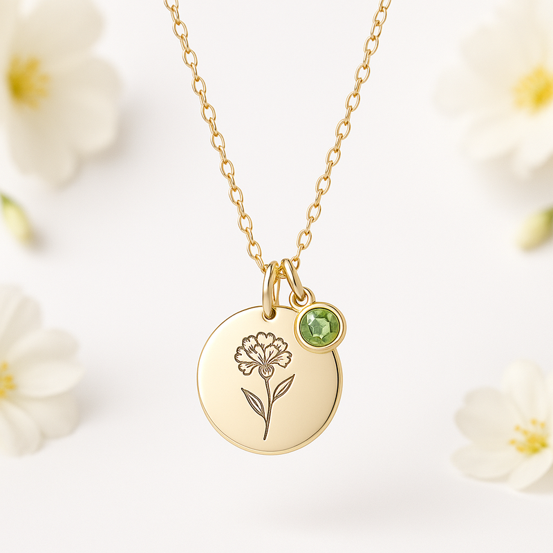 Dedicating the Perfect Women's Gift Necklace: Custom Birth Month Flower and Birthstone Charm Options for Business Growth