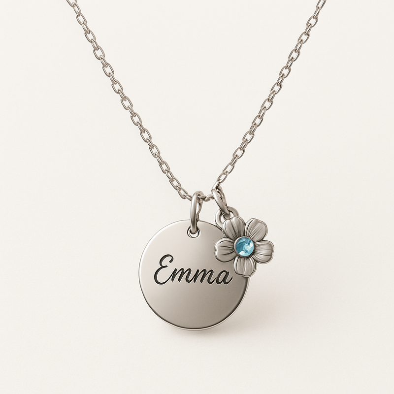 Dedicate Women’s Gift Necklace: OEM/ODM Custom Birthstone Flower Charm Jewelry for Business Growth