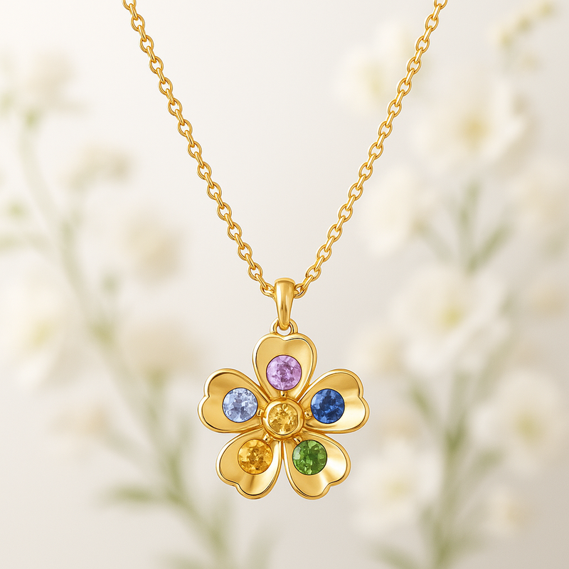 Custom Birthstone Flower Necklace: The Ultimate Personalized Women’s Birth Month Jewelry for Dedicate Women’s Gift Necklace Businesses