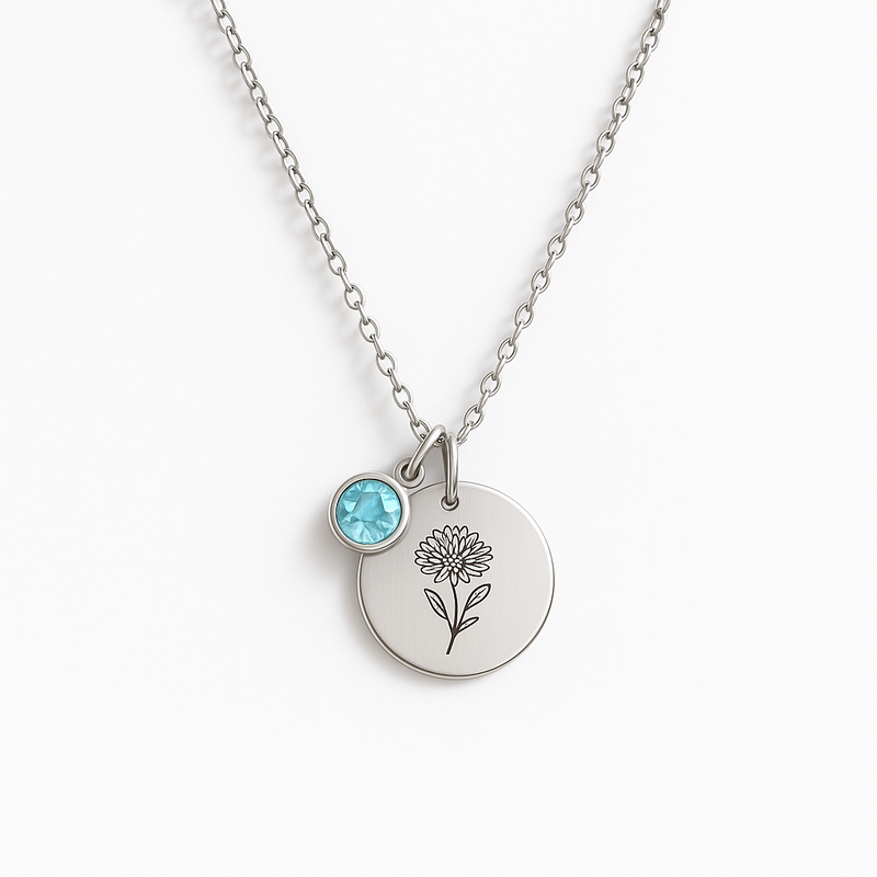 Boost Your Jewelry Business with Dedicate Women's Birthstone Necklace: Custom Flower Charms & Low MOQ OEM Solutions