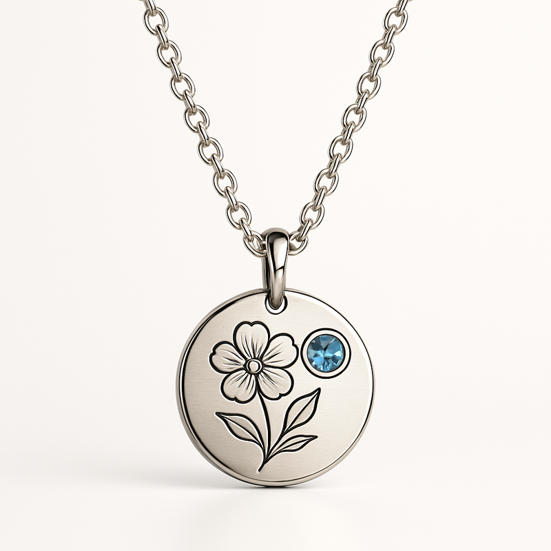Elevate Your Jewelry Brand with Dedicate Women's Gift Necklace: Custom Flower & Birthstone Designs at Low MOQ
