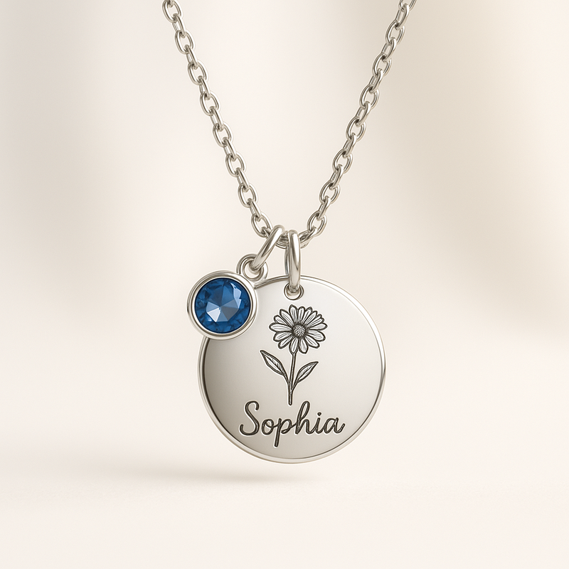 Custom Birthstone Charm Necklace: A Personalized Women's Gift Necklace & Birth Month Flower Necklace for Your Business Growth