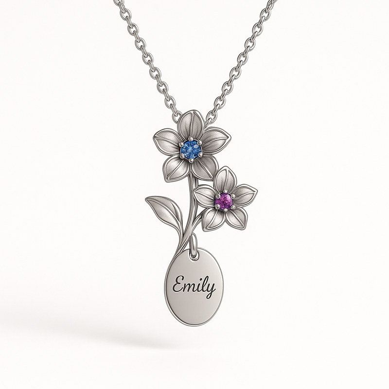 Dedicated Women’s Birthstone Necklace: OEM/ODM Custom Flower Jewelry for B2B Growth with Low MOQ