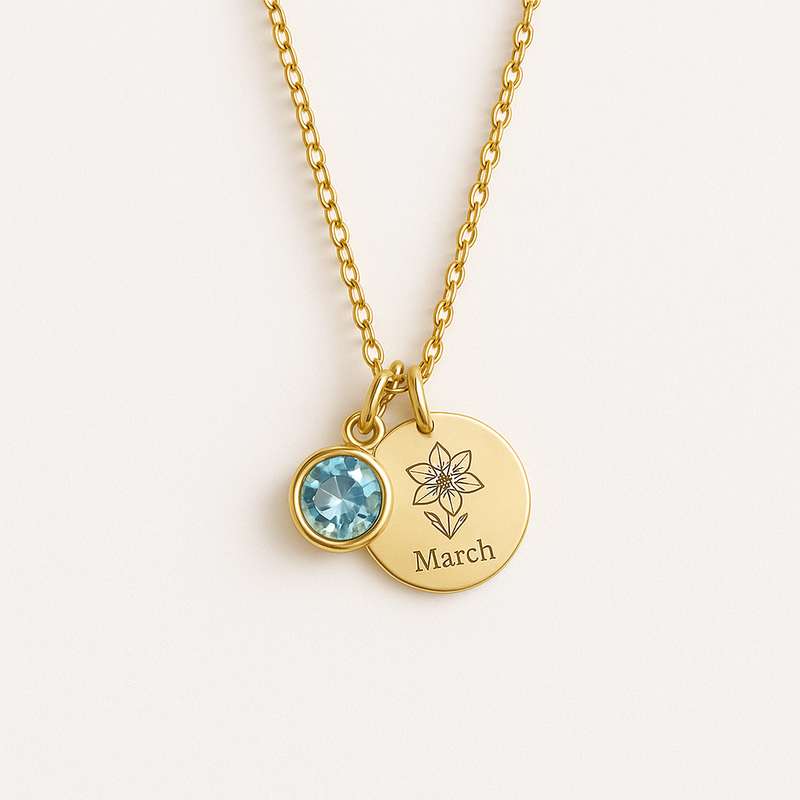Dedicate Women's Birthstone Necklace: Custom Birth Month Flower Jewelry & Personalized Charm Necklace for Her for Wholesale Business Growth