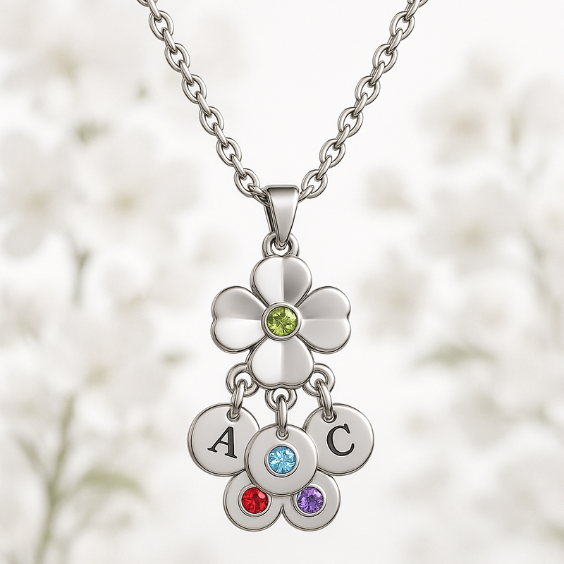 Boost Your Jewelry Brand with Dedicate Women’s Birthstone Flower Necklace: Custom Wholesale Gifts with Low MOQ
