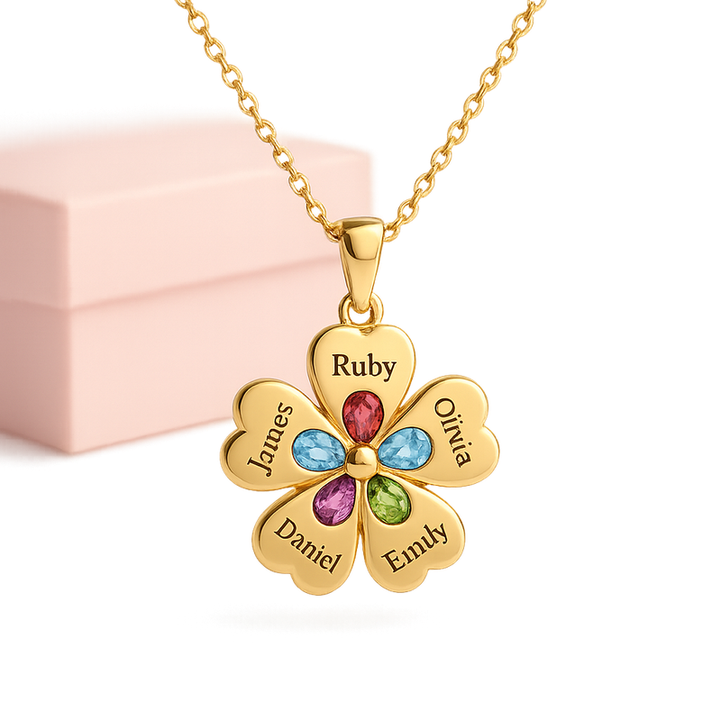 Custom Birthstone Flower Necklace Solutions: Boost Your Brand with Low-MOQ Personalized Women's Gift Manufacturing