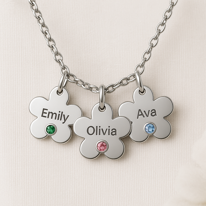 Boost Your Jewelry Brand with Dedicate Women's Birthstone Necklace: Custom Flower Charms & Low-MOQ Manufacturing