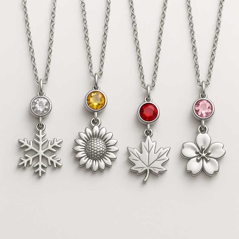 Charm the Seasons: Limited-Edition Birthstone & Flower Necklaces - Featured Image