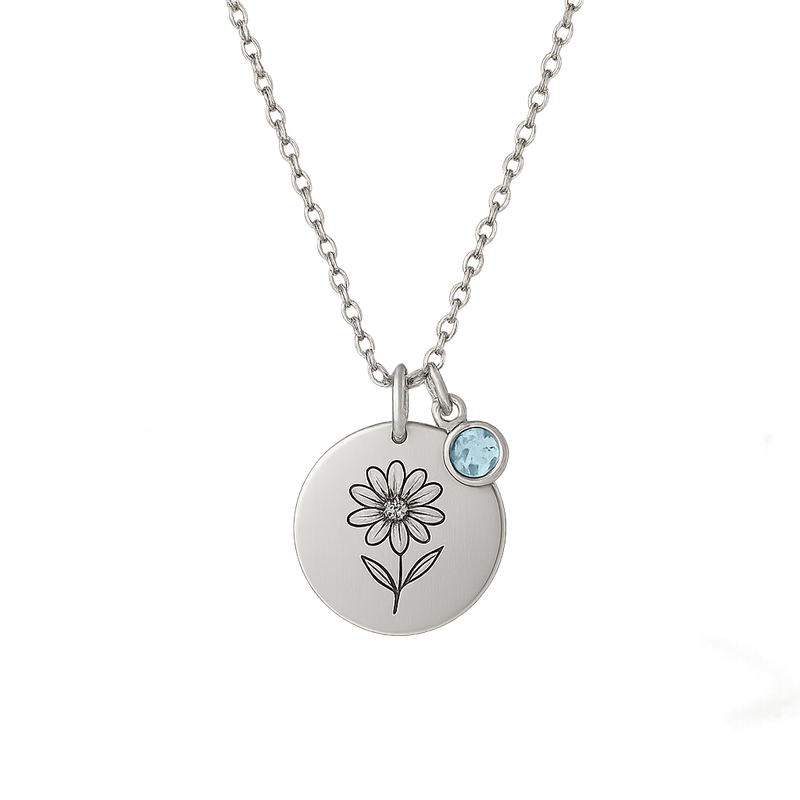 Elevate Your Brand with Dedicate Women's Gift Custom Birth Month Flower Birthstone Charm Necklace: A Trendy, Low MOQ OEM/ODM Jewelry Solution