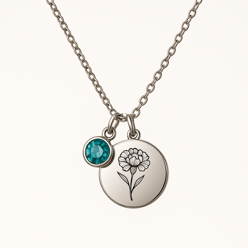 Dedicate Women’s Gift Necklace Solutions: Boost Sales with Custom Birth Month Flower & Birthstone Charms in OEM Stainless Steel