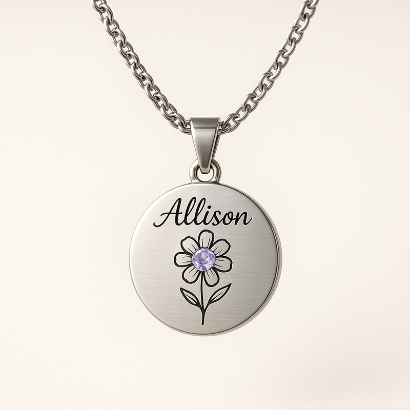 Custom Birthstone Flower Necklace: OEM/ODM Solutions for Personalized Women's Birth Month Gifts and Dedicated Charm Jewelry