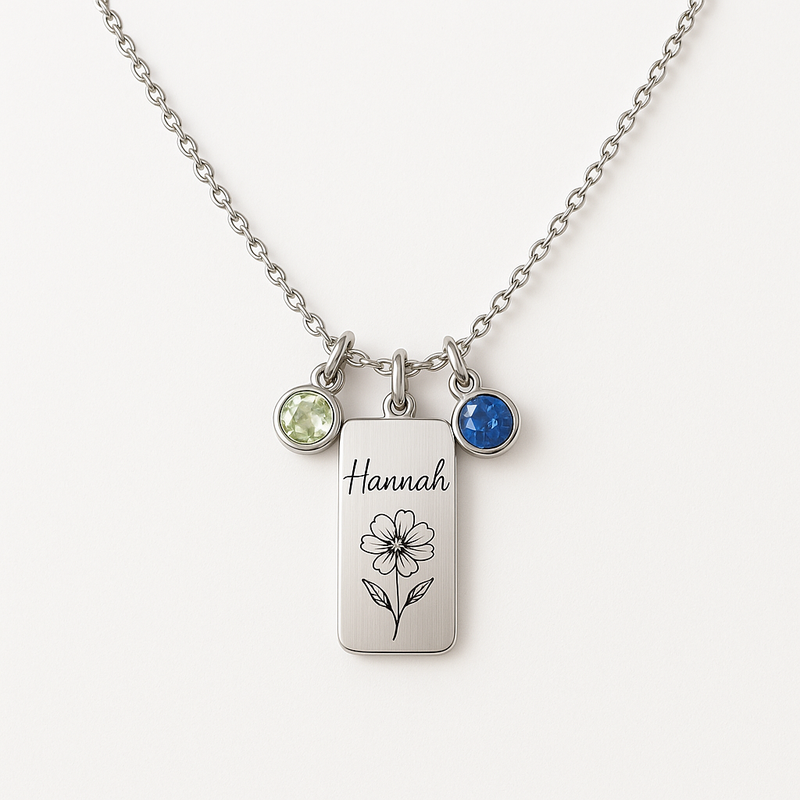 Dedicate Women’s Birthstone Necklace: Unlock Growth with Custom Flower Jewelry & Personalized Charm Gifts