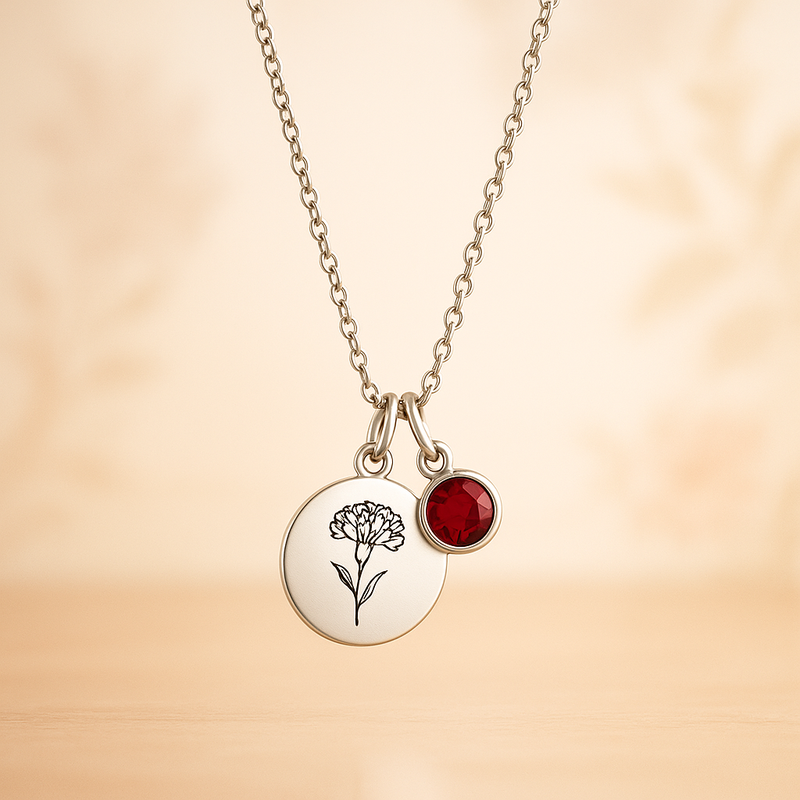 Boost Your Jewelry Line with Dedicate Women's Gift Necklaces: Custom Flower & Birthstone Designs at Low MOQ