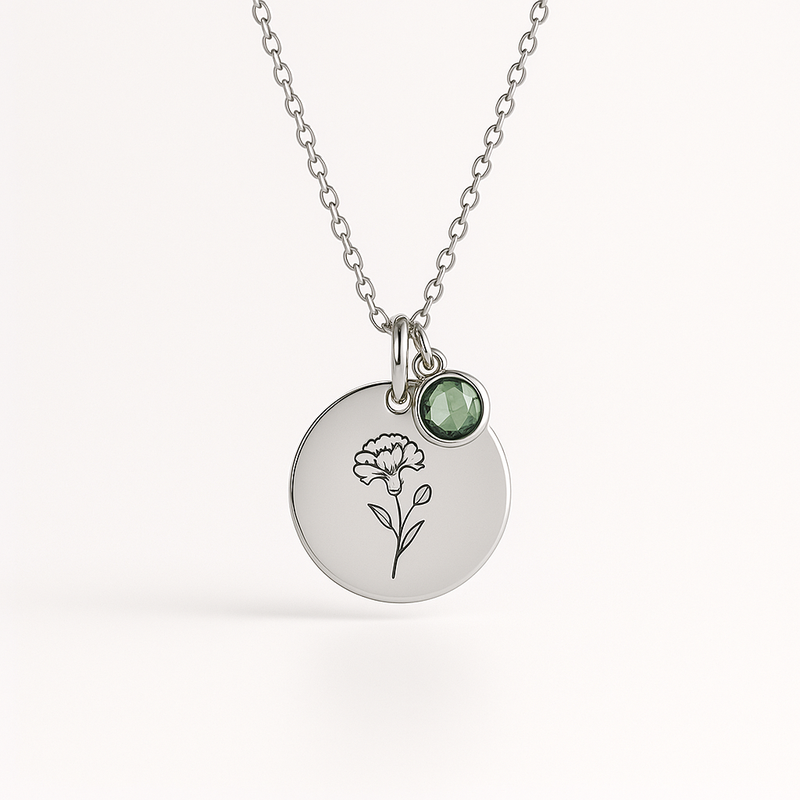 Boost Your Brand with a Dedicate Women’s Gift Necklace: Custom Birth Month Flower & Birthstone Charm Options at Low MOQ