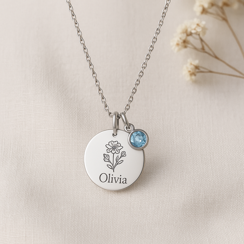 Custom Birth Flower Birthstone Necklace: Boost Your Jewelry Business with Trend-Driven, Low MOQ Manufacturing
