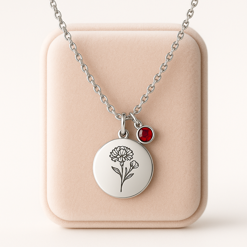 Dedicate Women's Gift Necklace: Boost Sales with Custom Charm & Birth Month Jewelry at Low MOQ