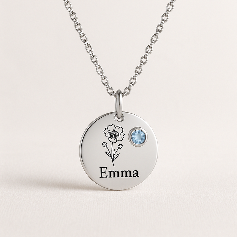 Custom Birth Flower Birthstone Necklace: A Unique Custom Charm Gift for Her with OEM/ODM Wholesale Benefits