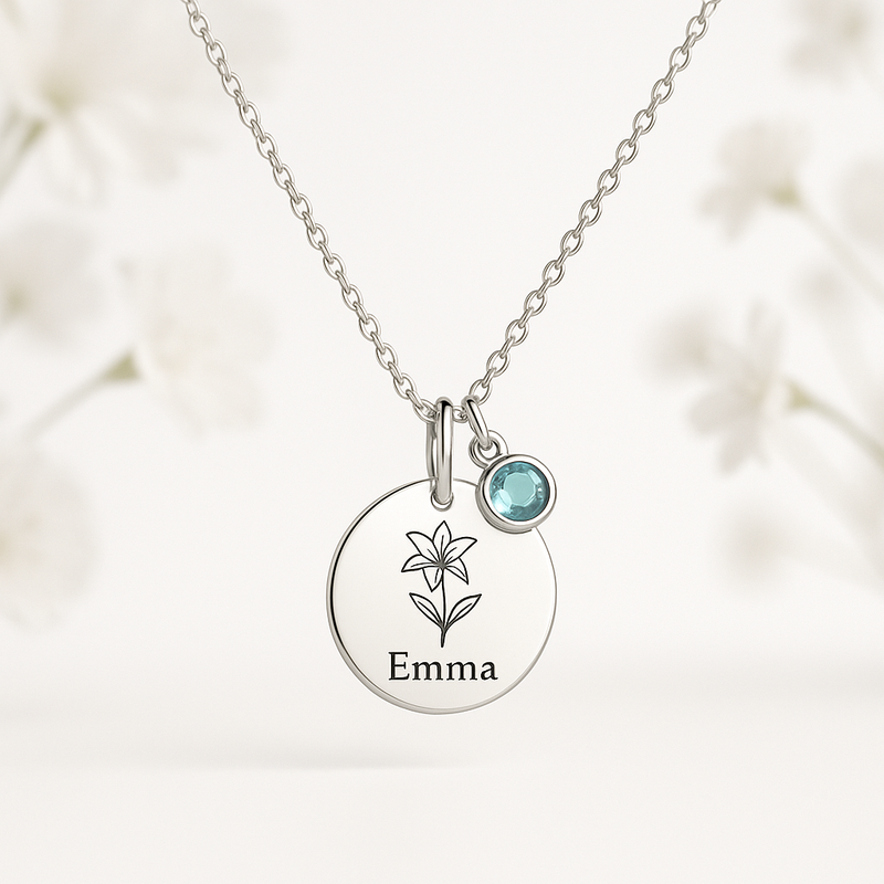 Elevate Your Brand with Dedicate Women's Gift Necklace: Custom Birth Month Flower & Birthstone Options for Scalable Growth