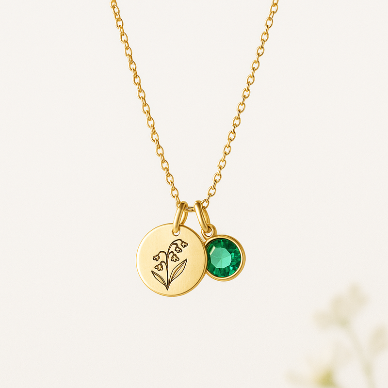 Boost Your Jewelry Business with a Dedicate Women's Gift Necklace: Custom Birth Month Flower Jewelry & Birthstone Charm Options at Low MOQ