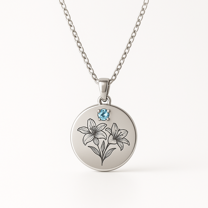 Custom Birth Month Flower Necklace for OEM/ODM: Boost Business with Personalized Birthstone Jewelry at Low MOQ