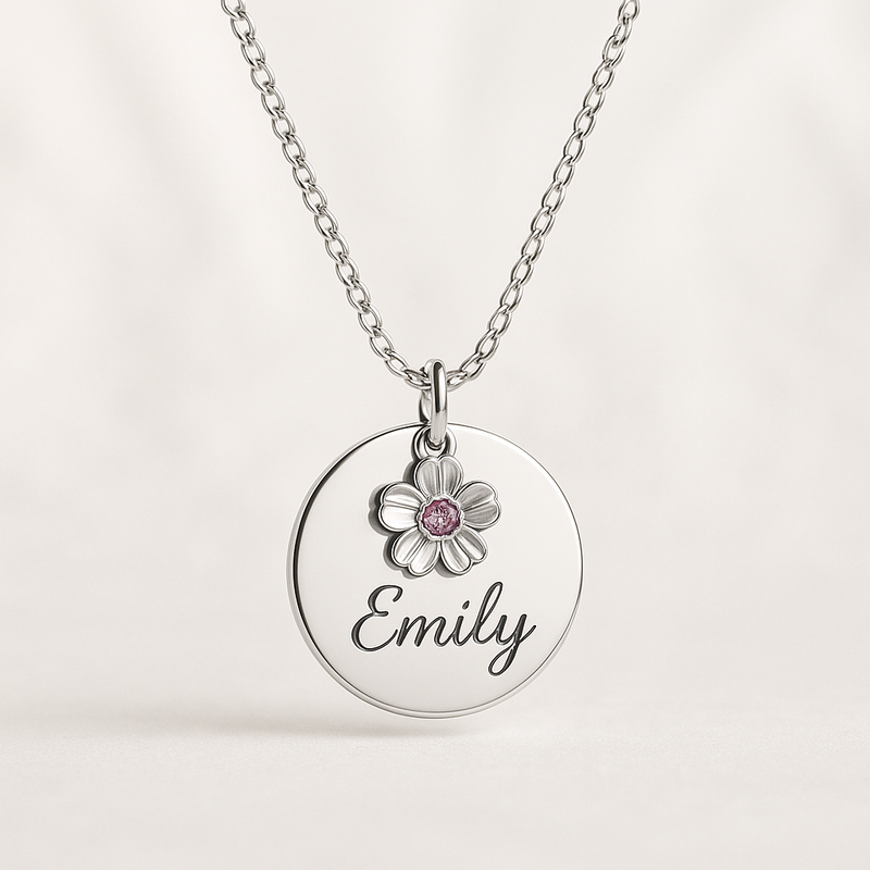 Custom Birthstone Flower Necklace: The Perfect Personalized Birth Month Charm Jewelry for Dedicated Women’s Gifts