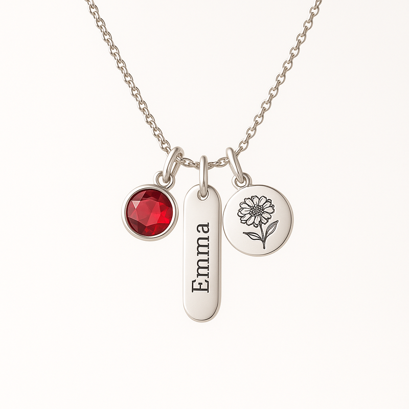 Custom Birthstone Charm Necklace: The Ultimate Personalized Women's Gift & Birth Month Flower Necklace for Your Wholesale Jewelry Business