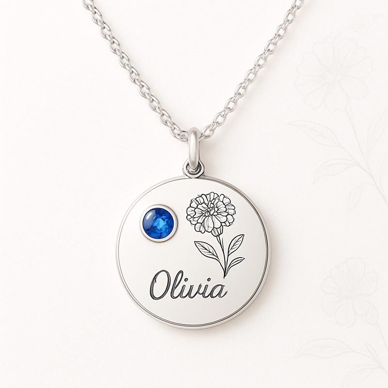 Elevate Your Brand with a Dedicate Women's Gift Necklace: Custom Birthstone Charm and Birth Month Flower Jewelry for Wholesale Growth