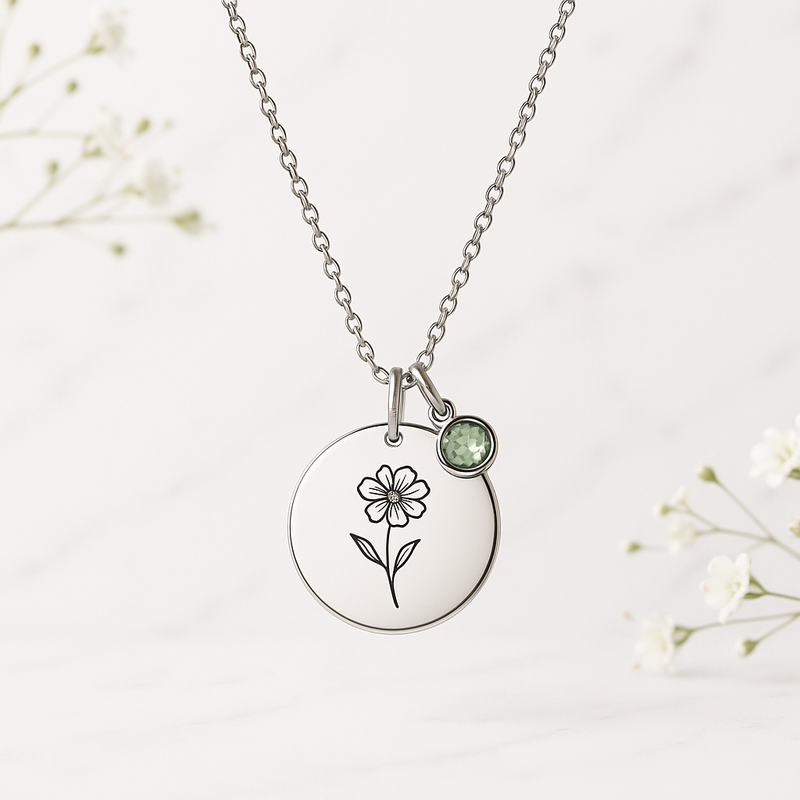 Custom Birth Month Flower Necklace: Boost Sales with Personalized Gift Jewelry for Women in Wholesale