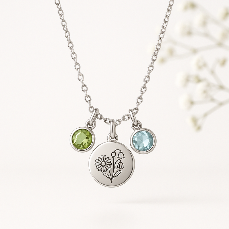 Boost Your Brand with a Dedicate Women's Gift Necklace: Custom Birth Flower & Birthstone Options for OEM/ODM Growth