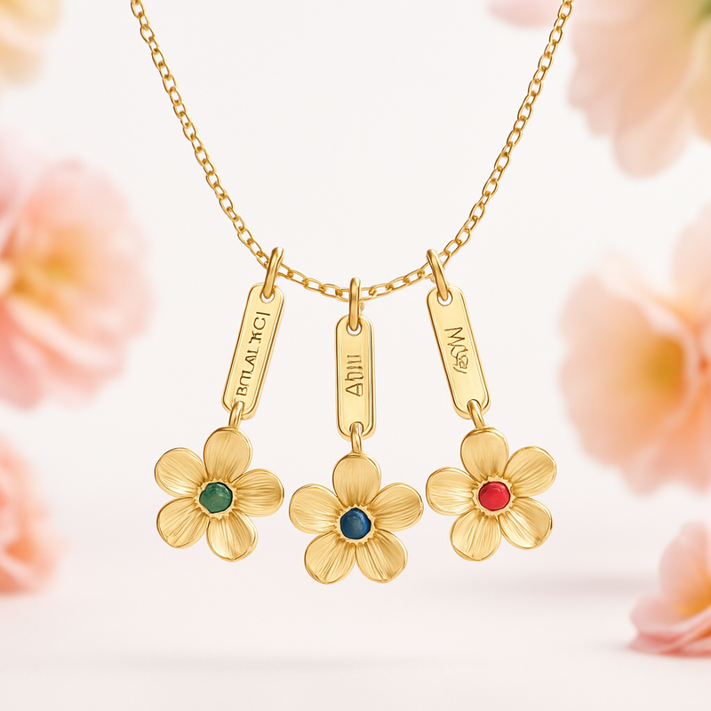 Boost Business Growth with a Dedicate Women's Gift Necklace: Custom Birthstone Flower Charms for OEM/ODM Success