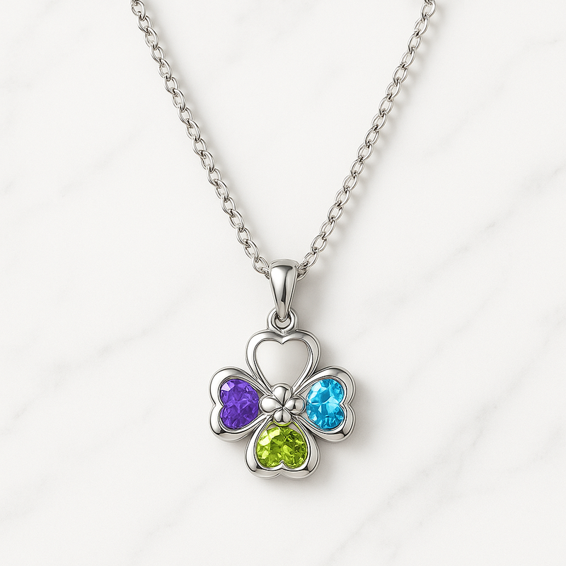 Dedicated Women's Birthstone Flower Necklace: Custom Stainless Steel Jewelry for B2B Growth & Low MOQ Orders
