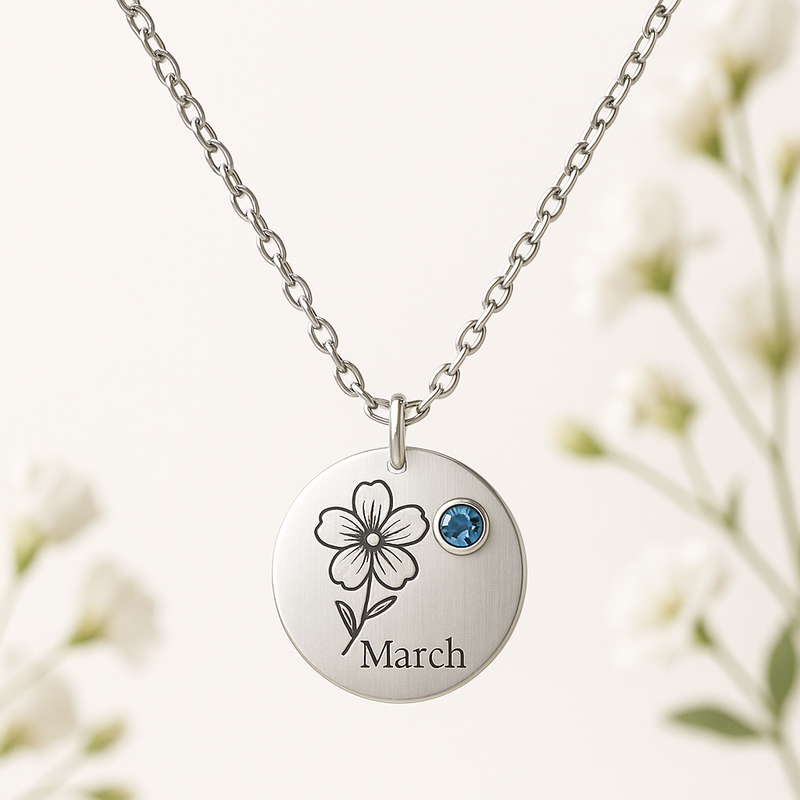 Boost Business with Dedicate Women's Gift Necklace: Custom Birthstone Flower Charm & Personalized Birth Month Options for OEM/ODM Wholesale