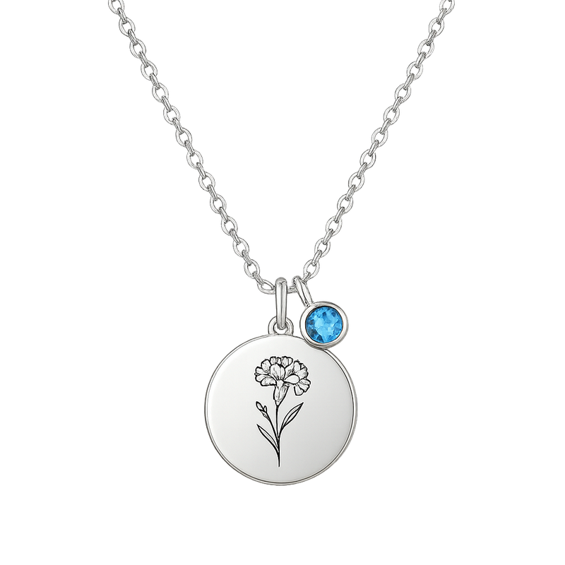 Dedicate Women's Gift Necklace: Elevate Your Brand with Custom Birth Flower & Birthstone Jewelry Manufacturing