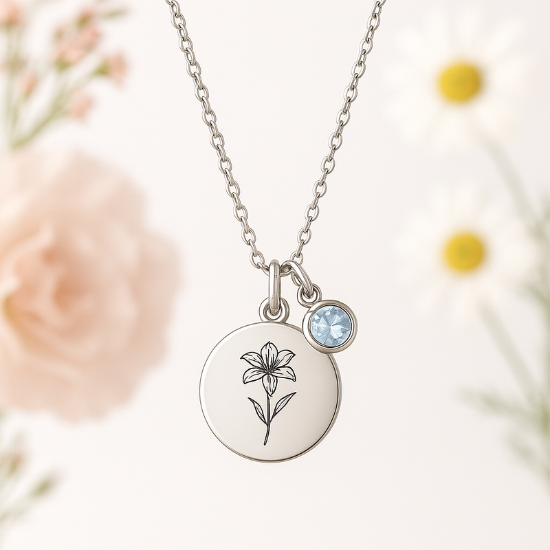 Custom Birth Flower Necklace Manufacturing: Low MOQ, High ROI for Personalized Women's Birthstone Jewelry Brands