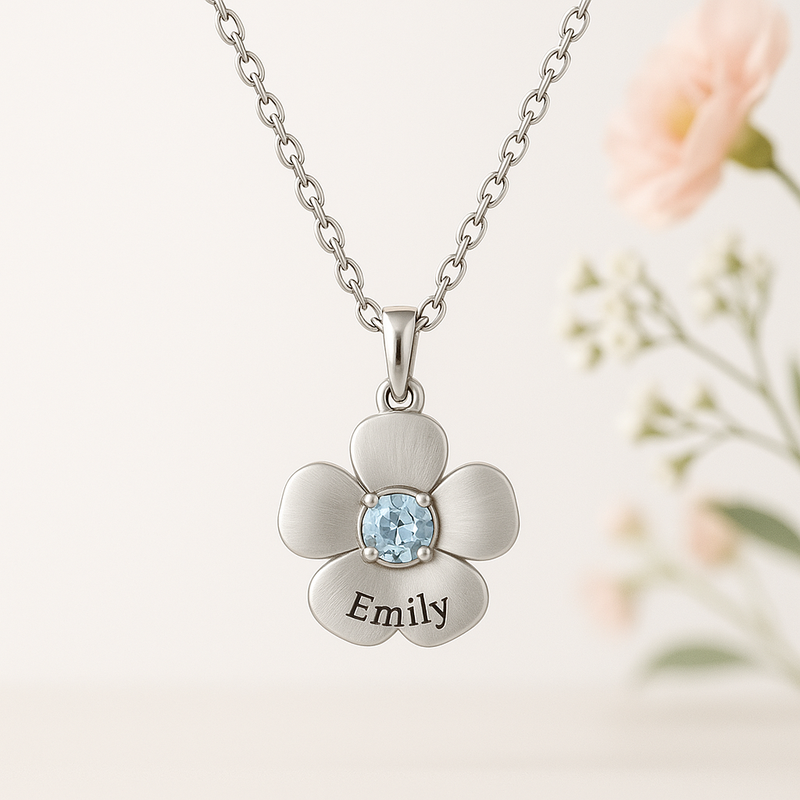 Boost B2B Sales with Custom Birthstone Flower Necklace: Personalized Women’s Gifts with Low MOQ & OEM Flexibility