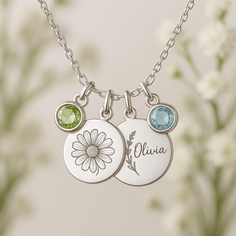 Boost Your Brand with a Dedicate Women's Birthstone Necklace: Custom Floral Charms & Personalized Options for OEM/ODM Growth