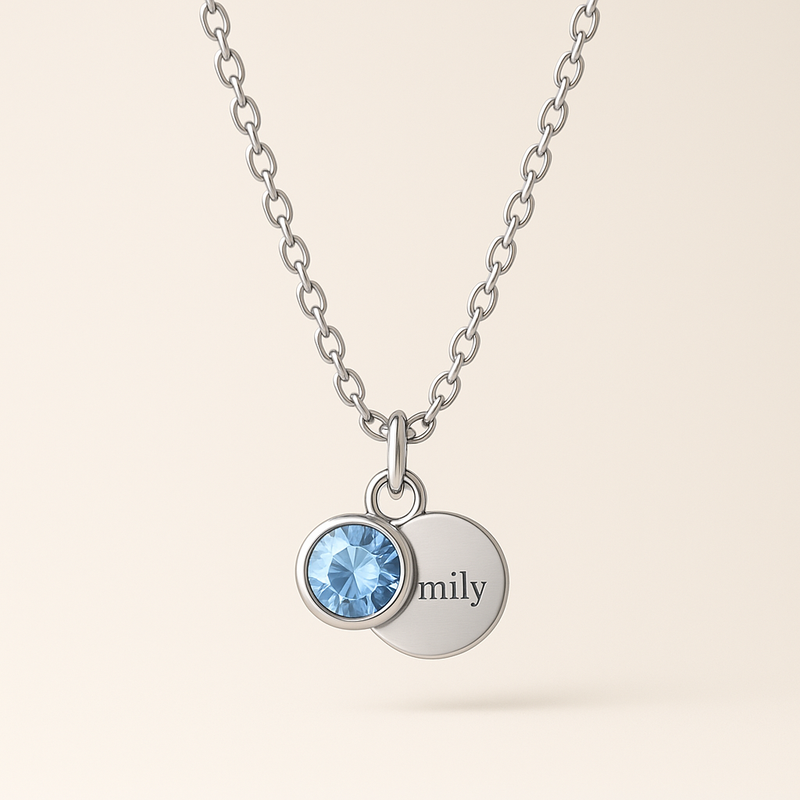 Dedicated Women's Birthstone Necklace: Custom Stainless Steel Jewelry for Scalable Wholesale Growth