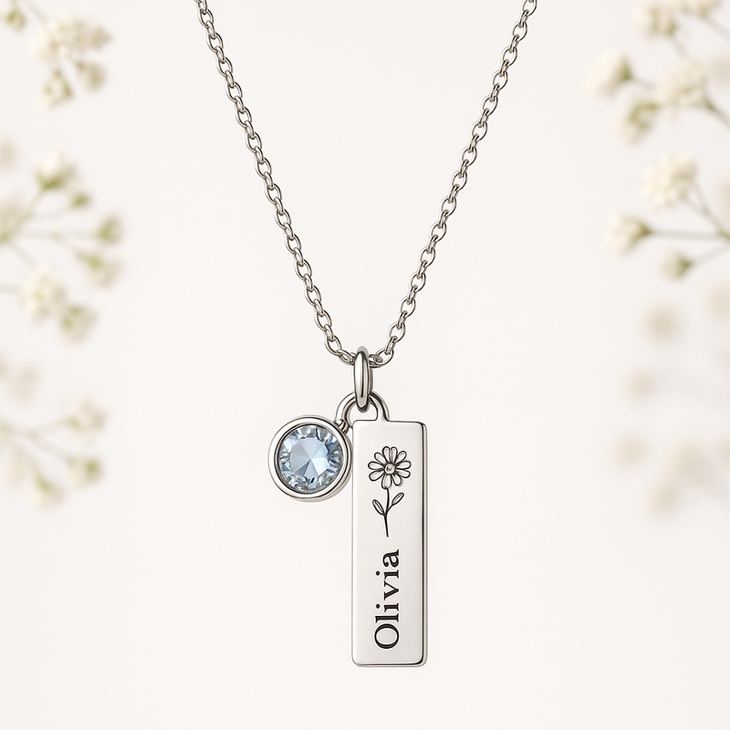 Dedicated Women's Custom Birthstone Necklace: Unlock OEM/ODM Growth with Personalized Birth Flower and Stone Jewelry