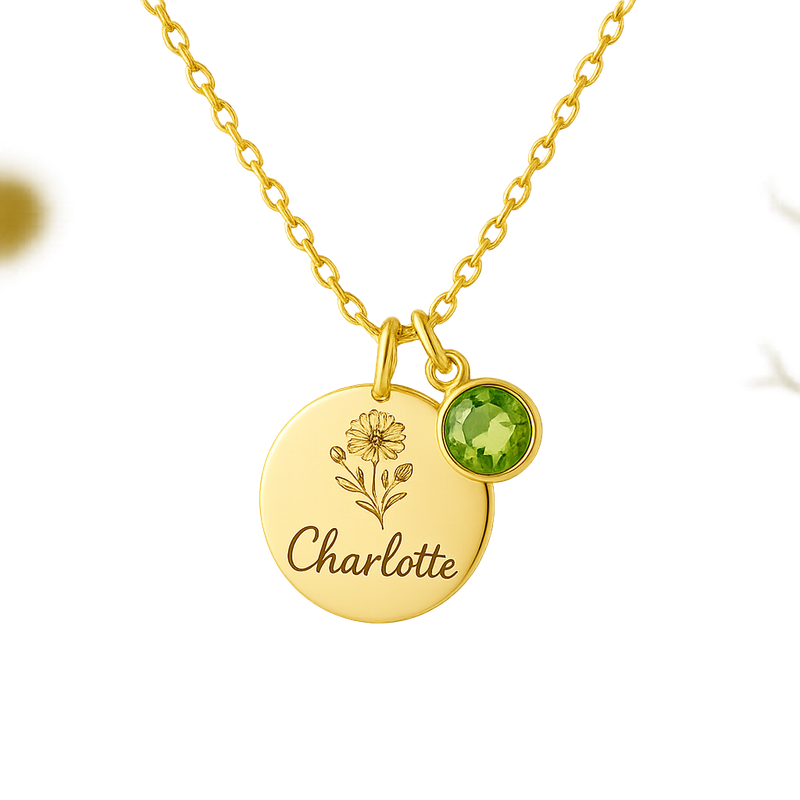 Elevate Your Jewelry Business with Dedicate Women’s Gift Custom Birth Month Flower Birthstone Charm Necklace Manufacturing