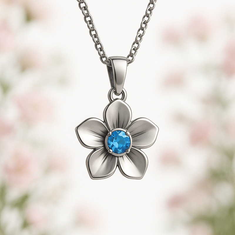 Dedicated Women's Birthstone Flower Necklace: Customizable Wholesale Solutions for Personalized Women's Gift Jewelry